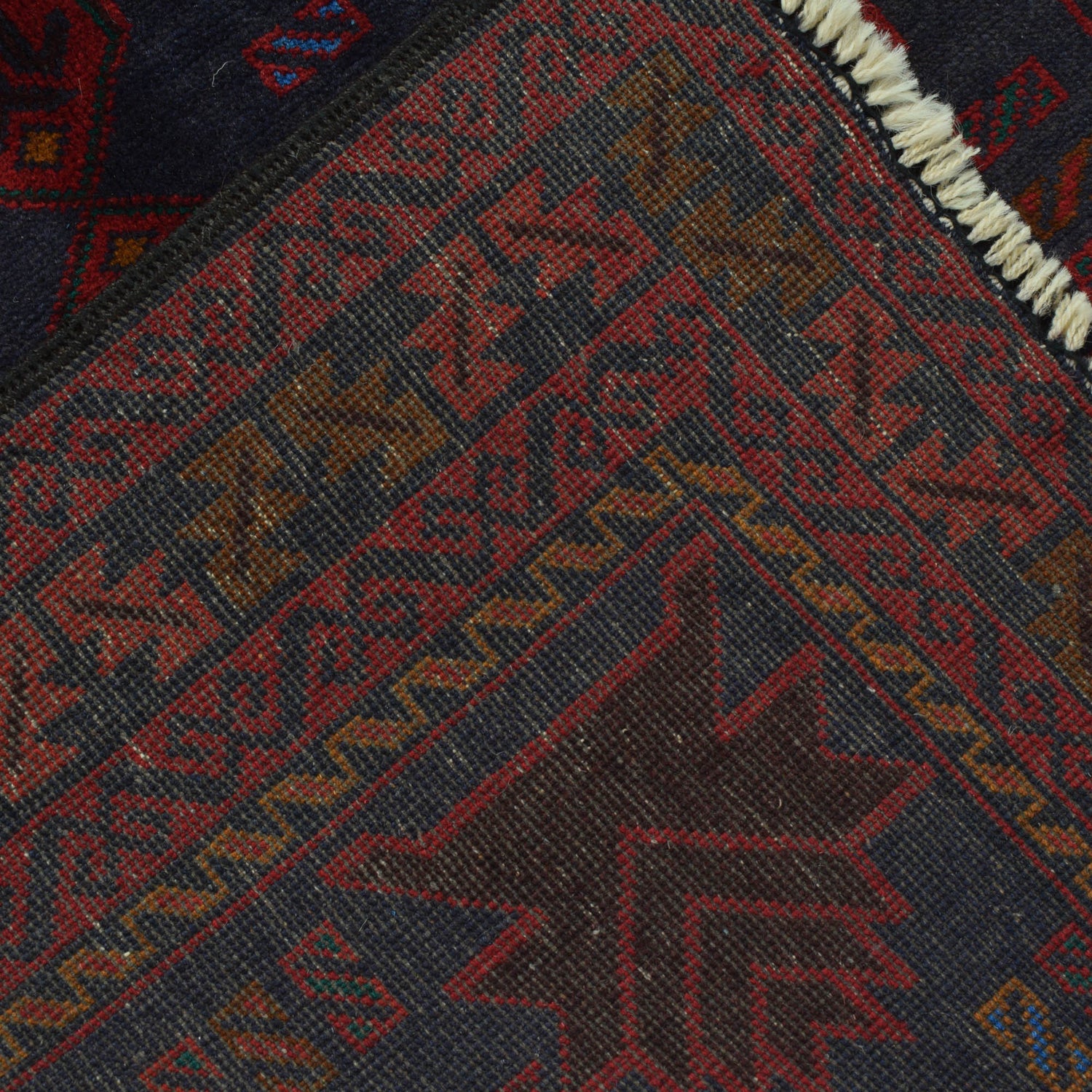 Baluchi Rug Handmade Blue Geometric 3x5 ft