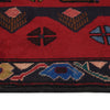 Pictorial Rug Handmade Red Design
