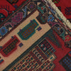 Pictorial Rug Handmade Red Design
