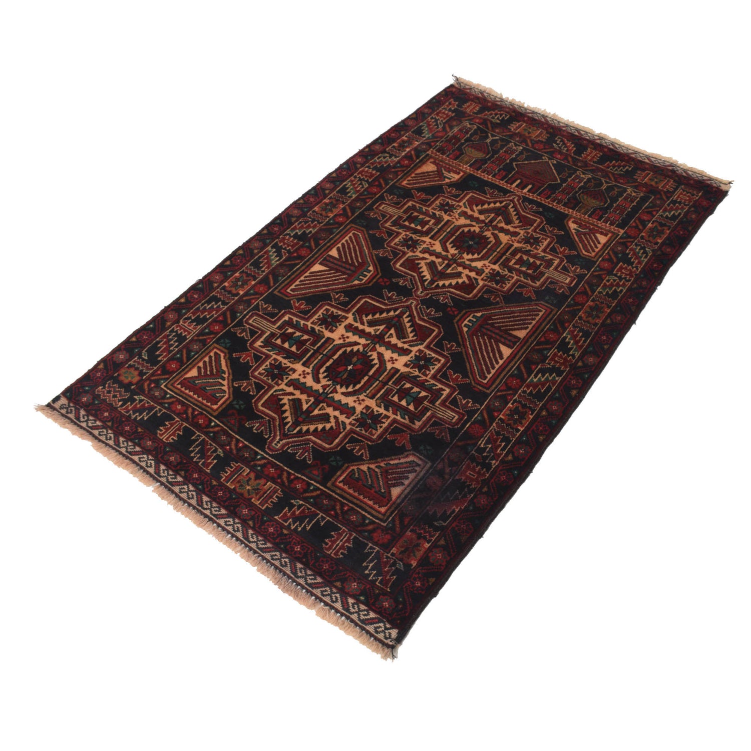 Baluchi Rug Handmade Multi Prayer Design 3x5 ft