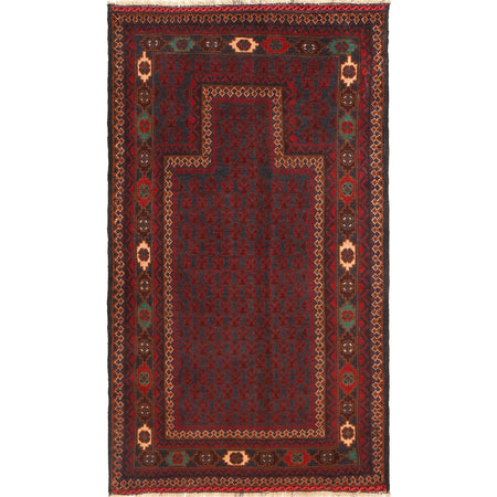 Baluchi Rug Handmade Multi Prayer Design 3x5 ft
