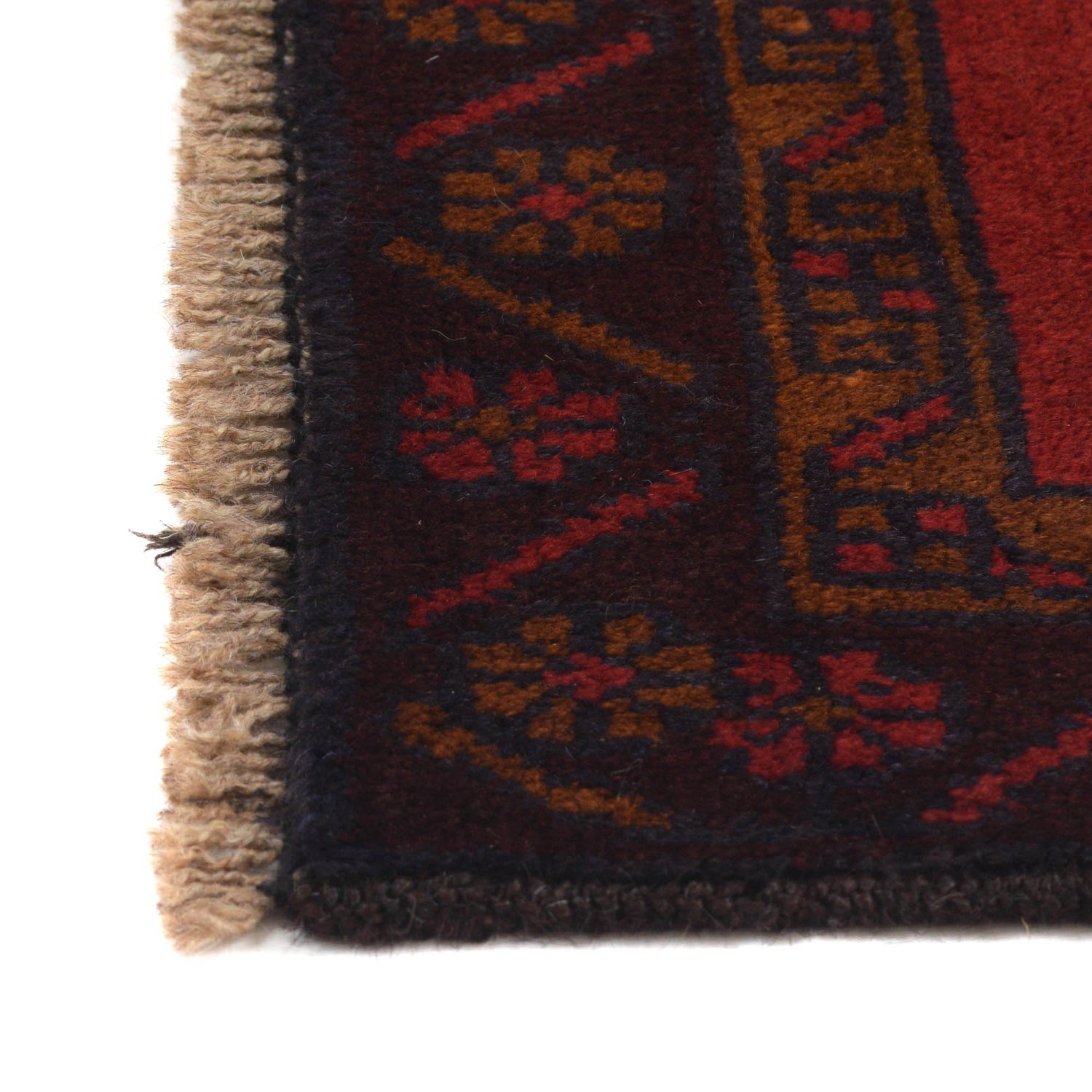 Baluchi Rug Handmade Red Geometric 2x4 ft