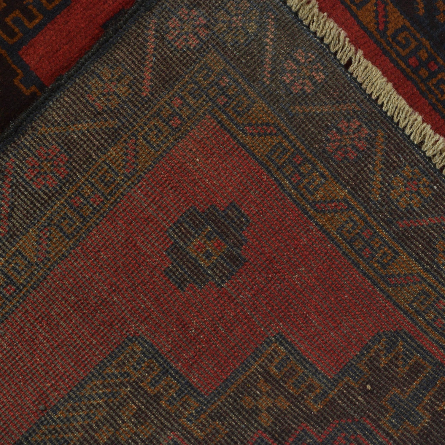 Baluchi Rug Handmade Red Geometric 2x4 ft