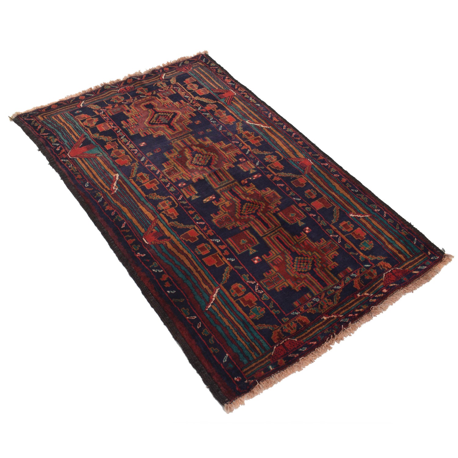 Baluchi Rug Handmade Multi Geometric 3x5 ft