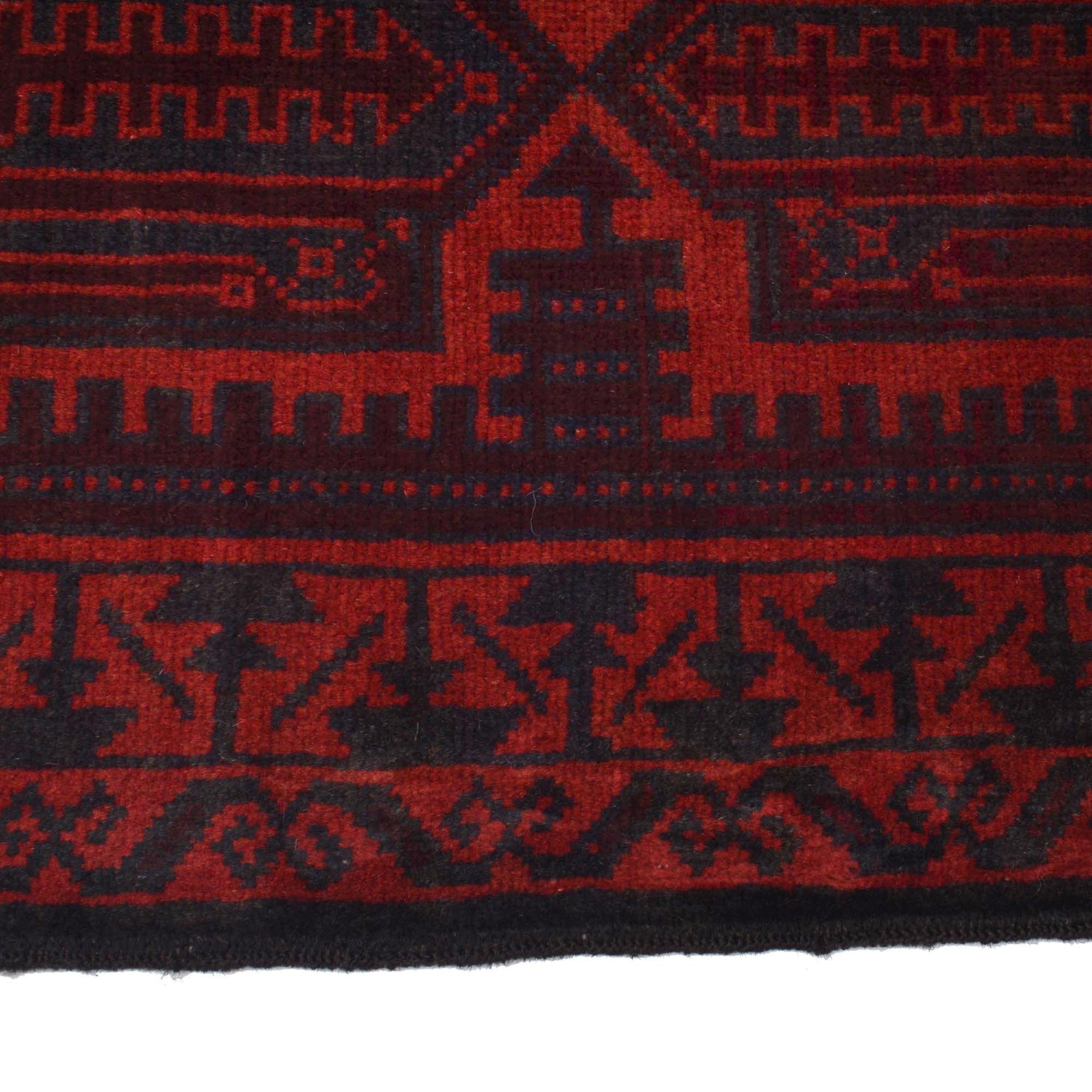 Baluchi Rug Handmade Red Geometric 2x4 ft