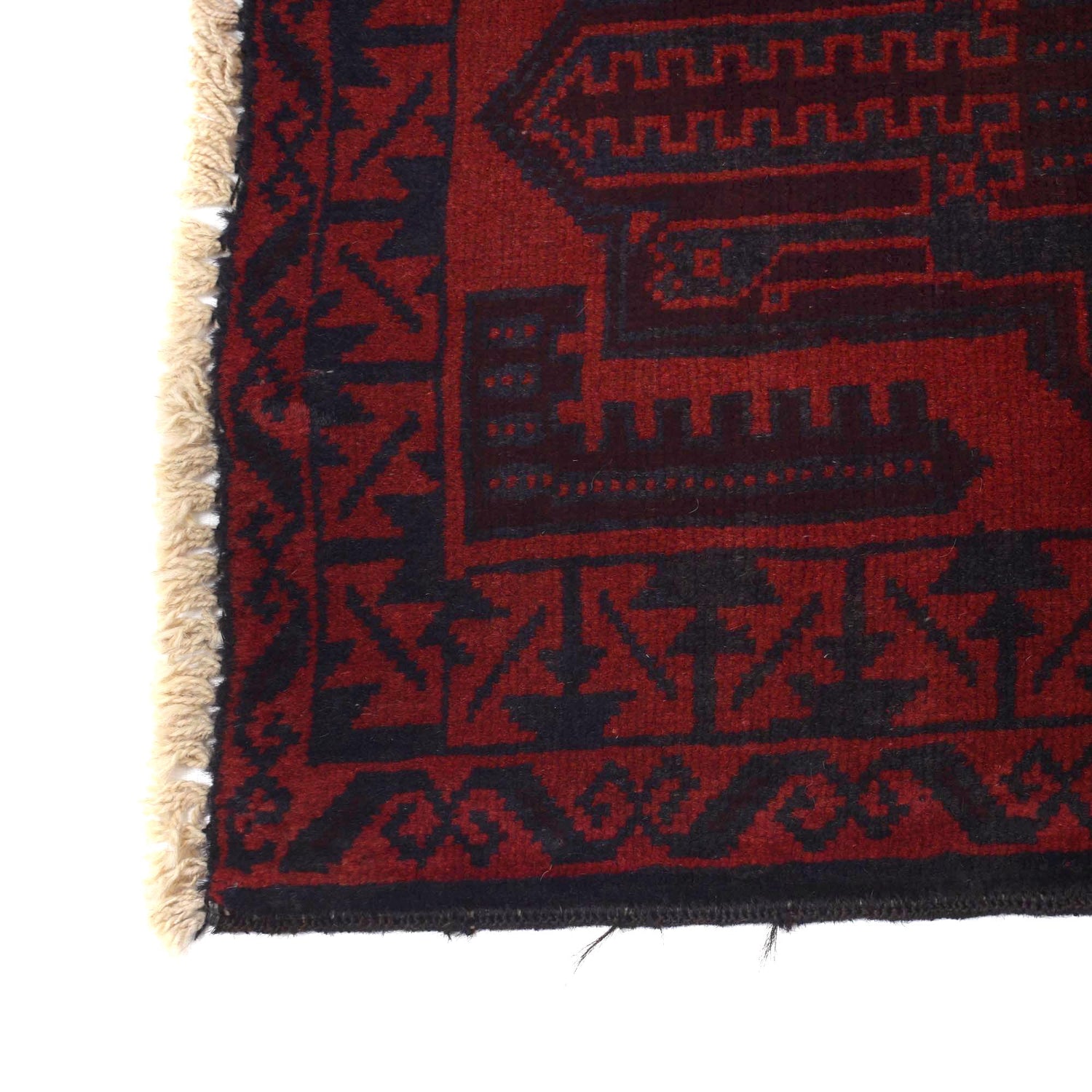 Baluchi Rug Handmade Red Geometric 2x4 ft