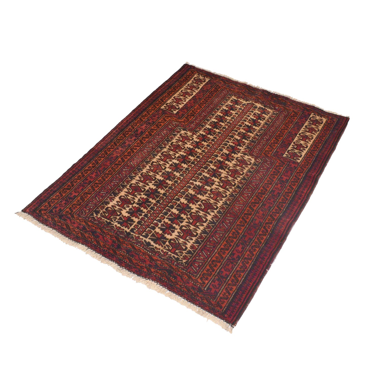 Baluchi Rug Handmade Multi Prayer Design 2x4 ft