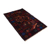 Baluchi Rug Handmade Black Geometric 3x5 ft