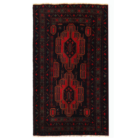 Baluchi Rug Handmade Multi Geometric 3x5 ft