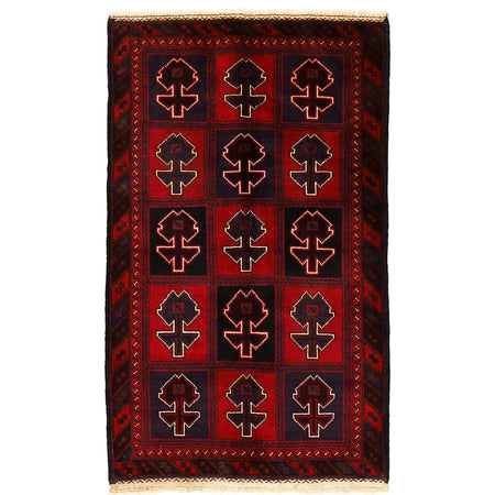 Baluchi Rug Handmade Multi Geometric 2x4 ft