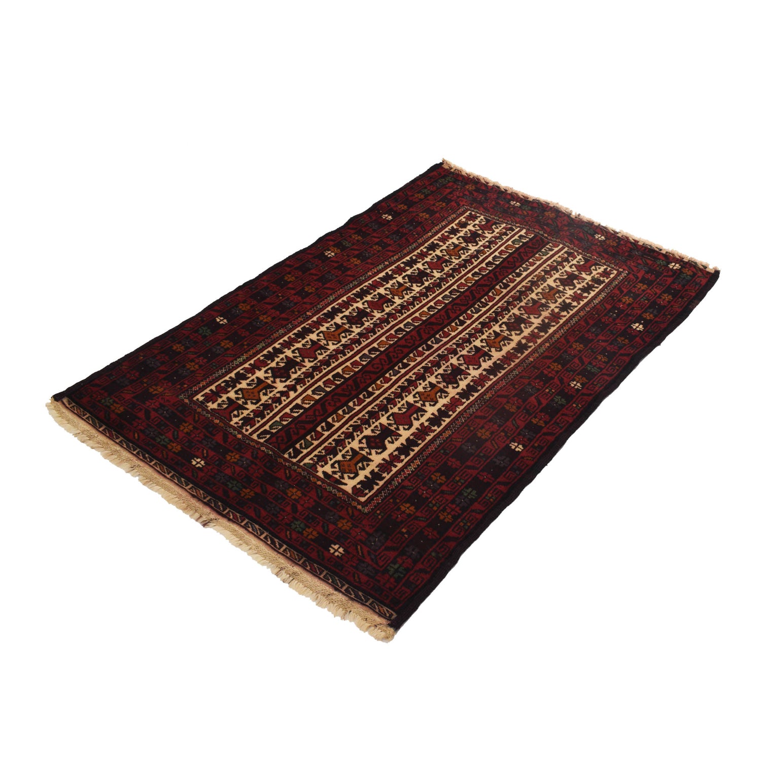 Baluchi Rug Handmade Multi Geometric 3x5 ft