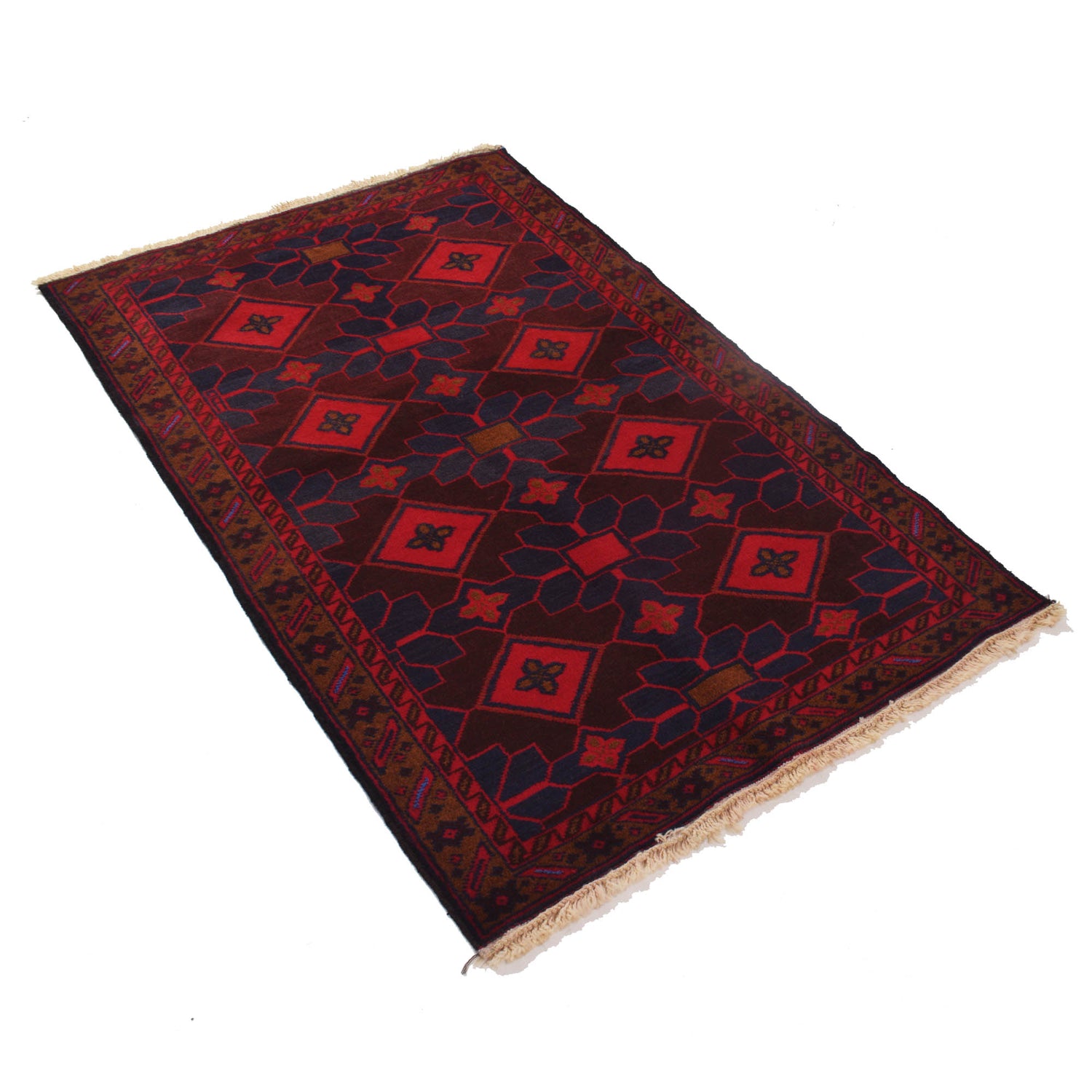 Baluchi Rug Handmade Multi Geometric 3x5 ft