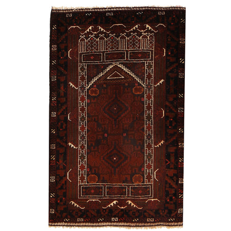 Baluchi Rug Handmade Multi Prayer Design 3x5 ft