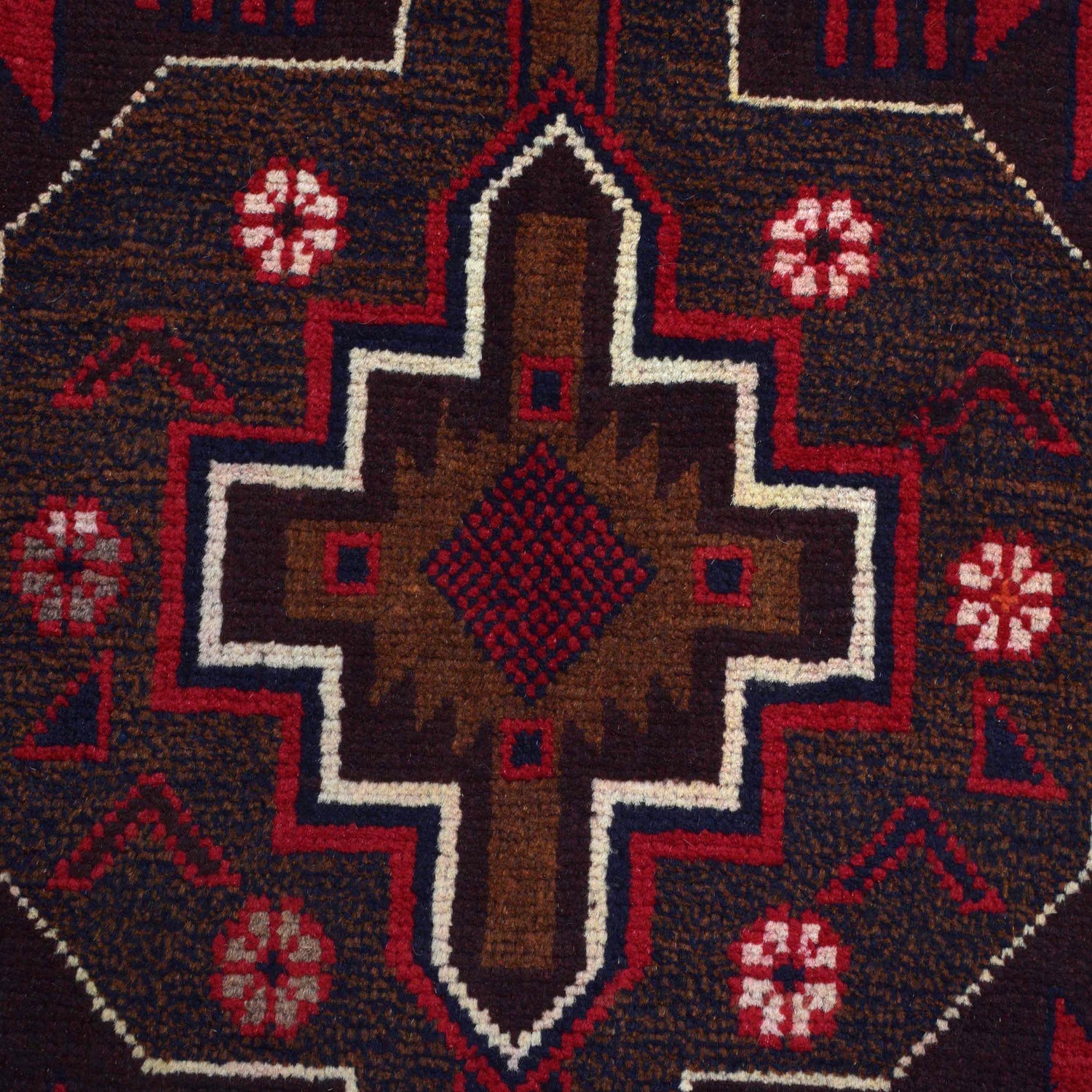 Baluchi Rug Handmade Red Geometric 3x5 ft