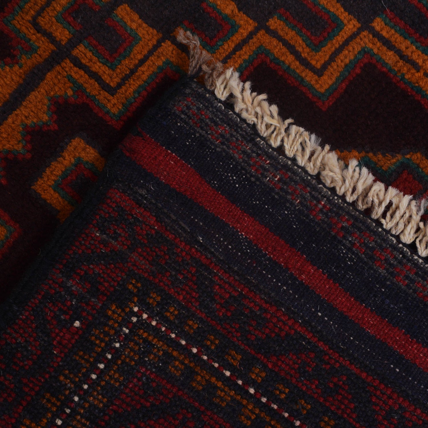 Baluchi Rug Handmade Blue Geometric 3x5 ft