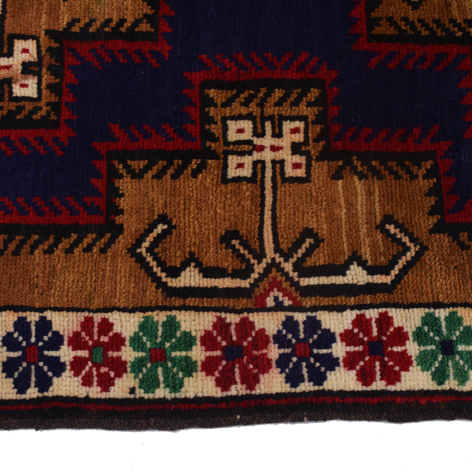 Baluchi Rug Handmade Blue Geometric 3x5 ft