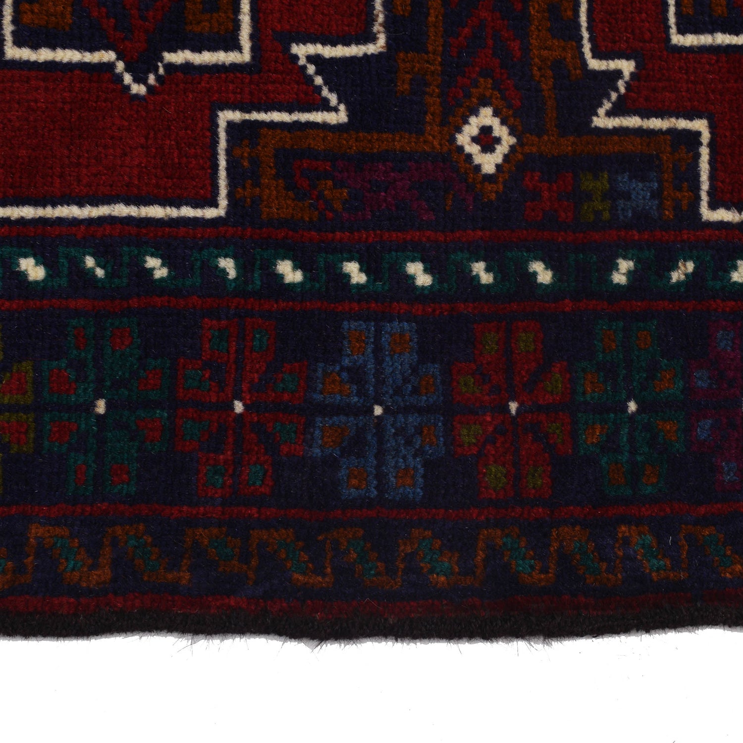 Baluchi Rug Handmade Multi Geometric 2x4 ft