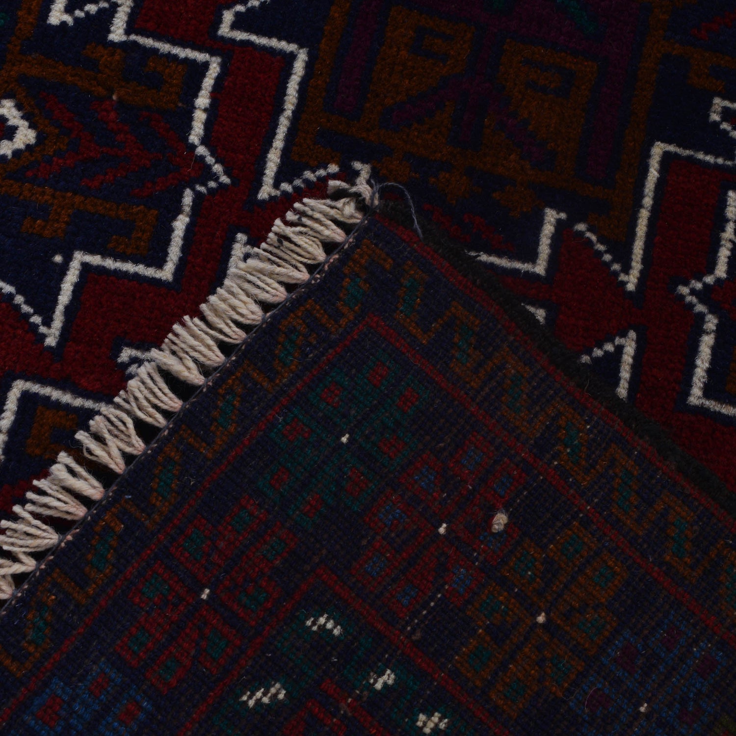 Baluchi Rug Handmade Multi Geometric 2x4 ft