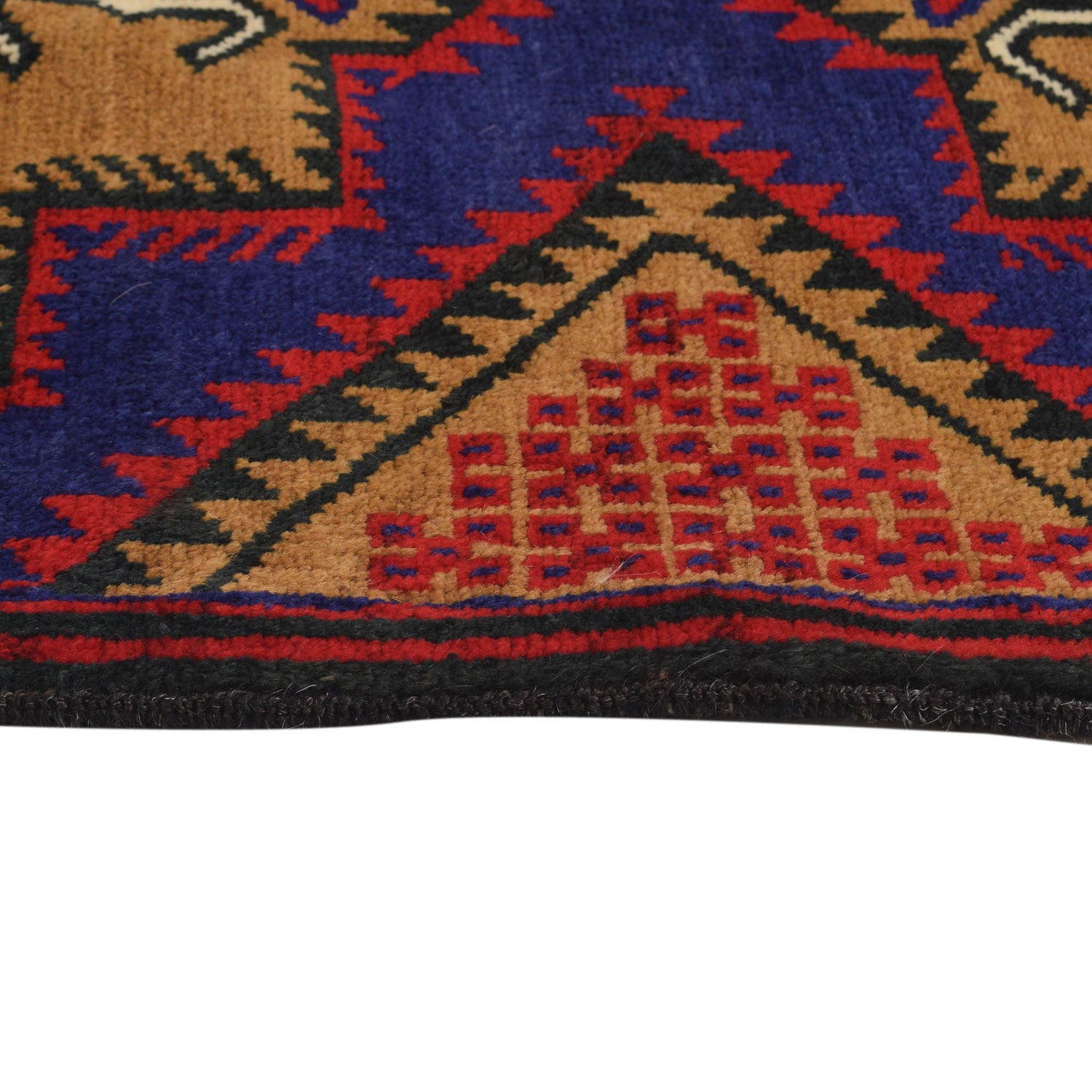 Baluchi Rug Handmade Blue Geometric 3x5 ft