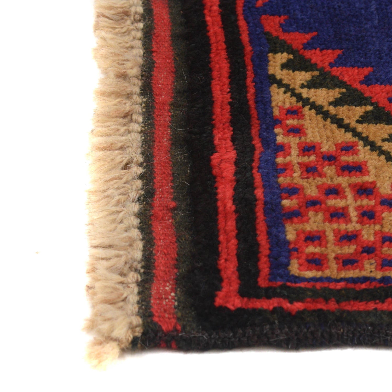 Baluchi Rug Handmade Blue Geometric 3x5 ft