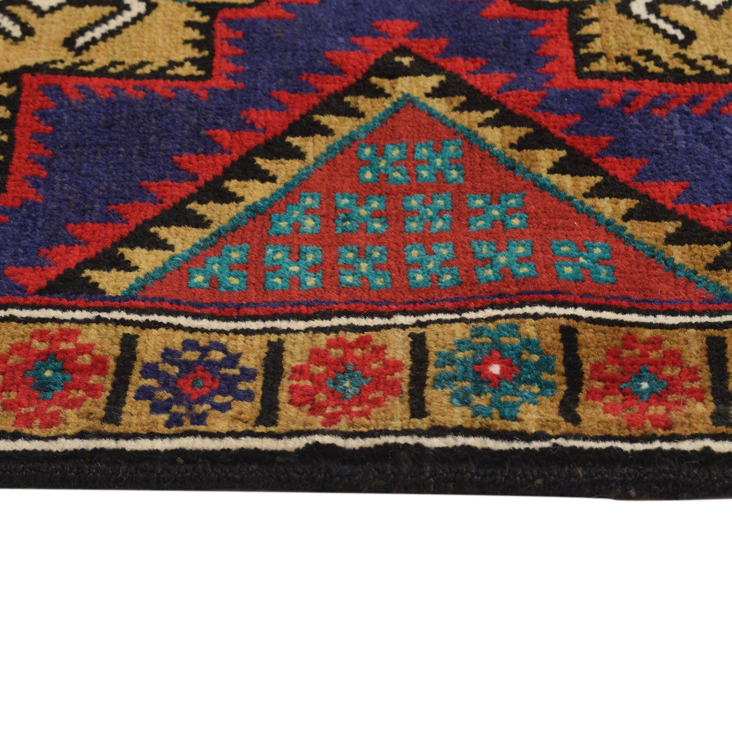 Baluchi Rug Handmade Blue Geometric 3x5 ft