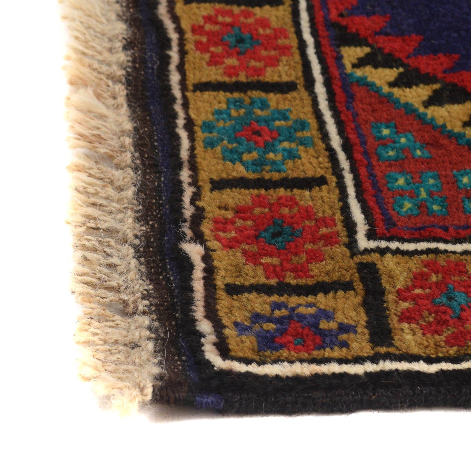 Baluchi Rug Handmade Blue Geometric 3x5 ft