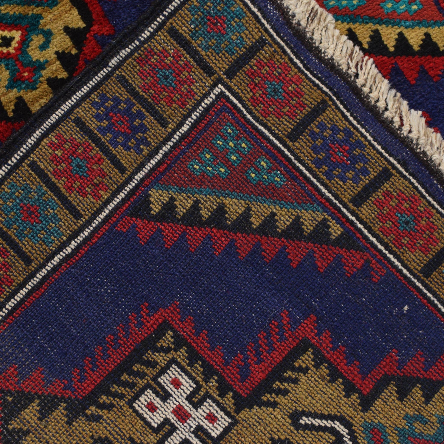 Baluchi Rug Handmade Blue Geometric 3x5 ft