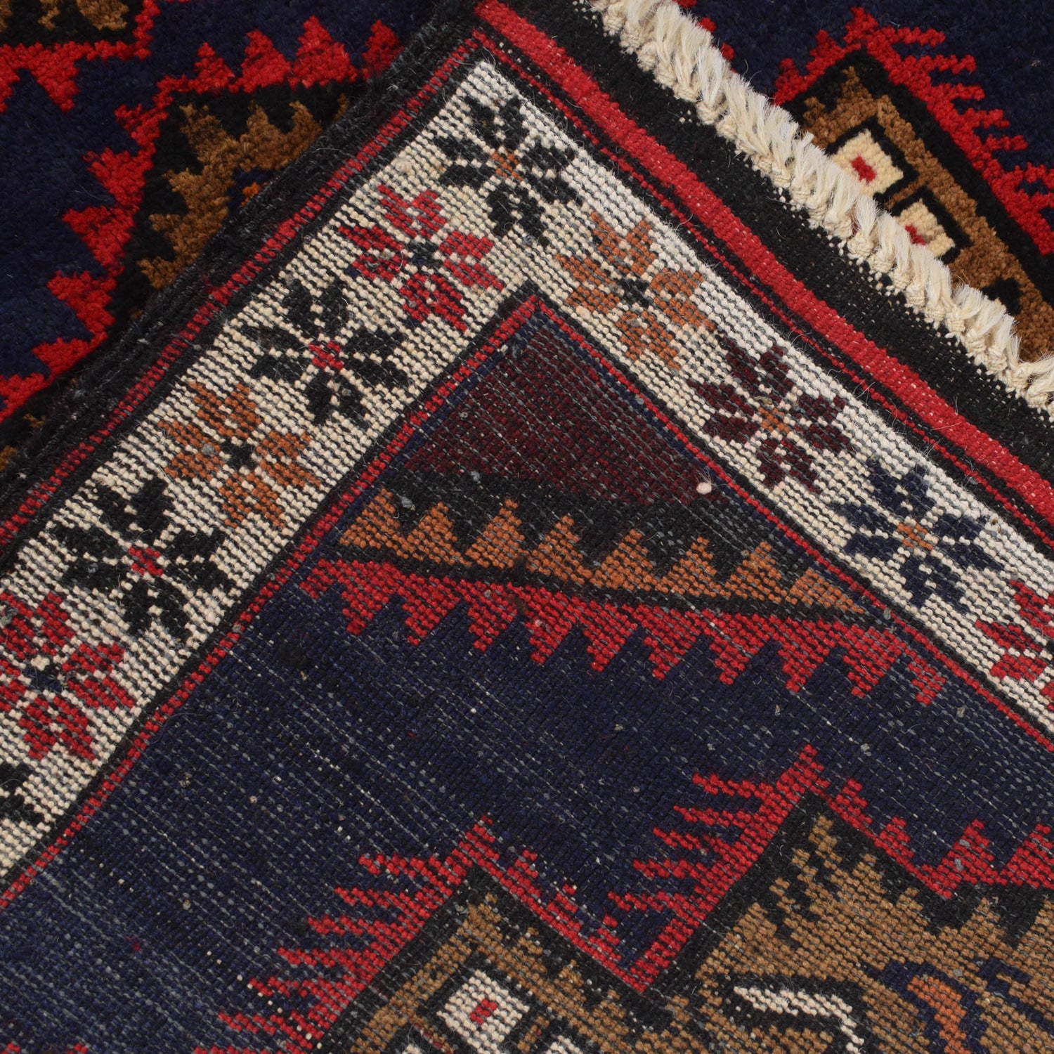 Baluchi Rug Handmade Blue Geometric 3x5 ft