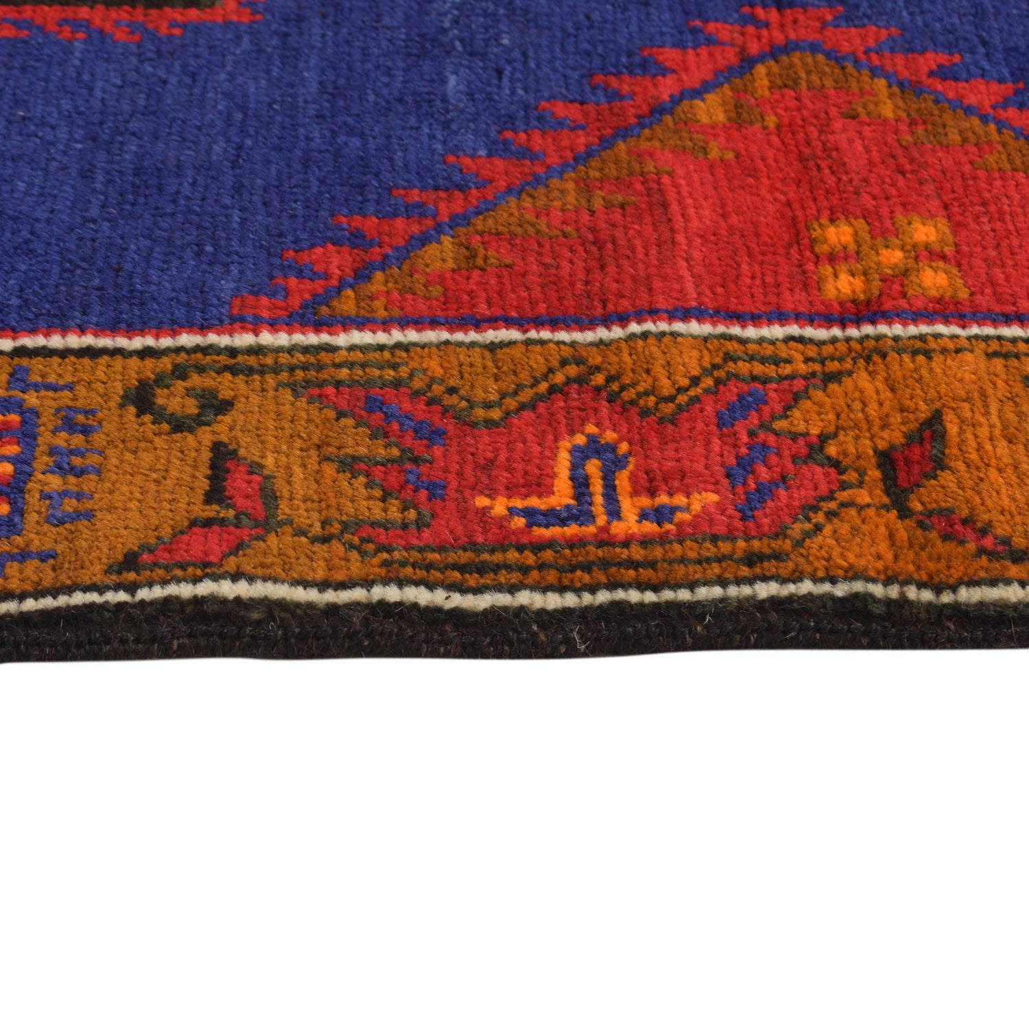 Baluchi Rug Handmade Blue Geometric 3x5 ft