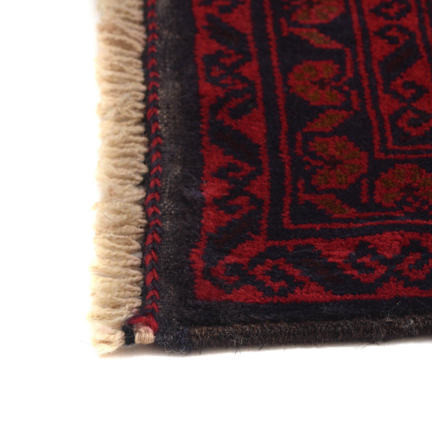Baluchi Rug Handmade Red Geometric 3x5 ft