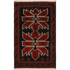 Baluchi Rug Handmade Black Geometric 3x5 ft