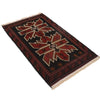 Baluchi Rug Handmade Black Geometric 3x5 ft
