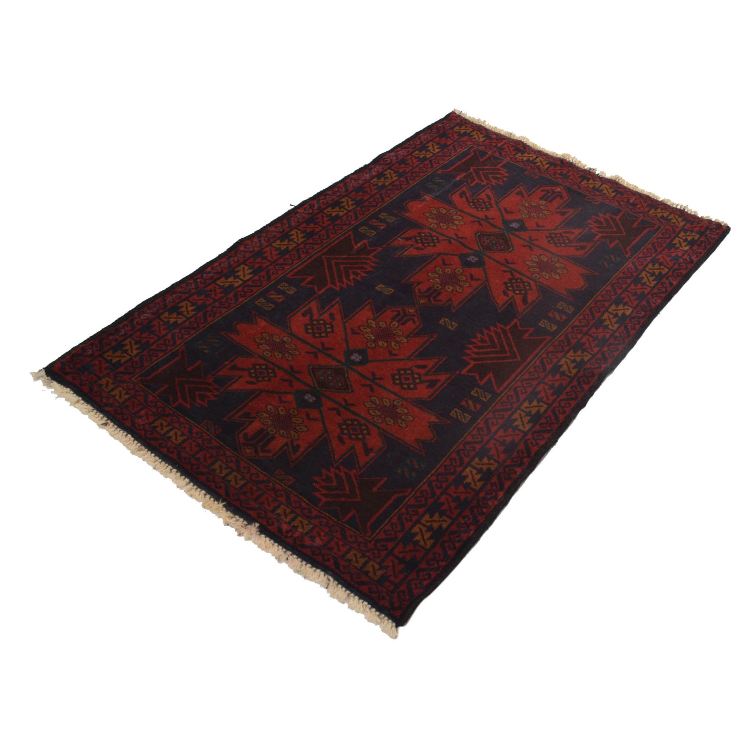 Baluchi Rug Handmade Multi Geometric 3x5 ft