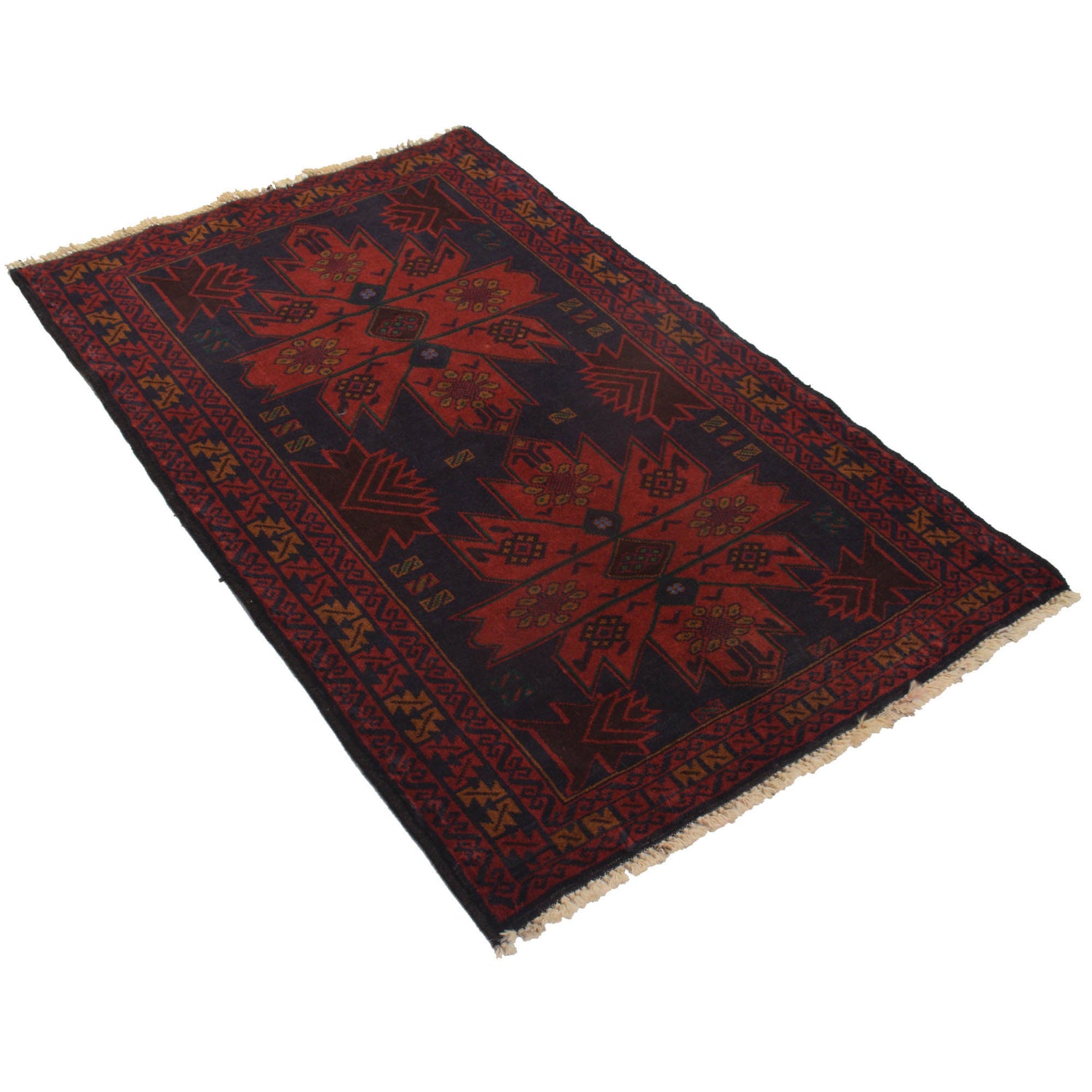 Baluchi Rug Handmade Multi Geometric 3x5 ft