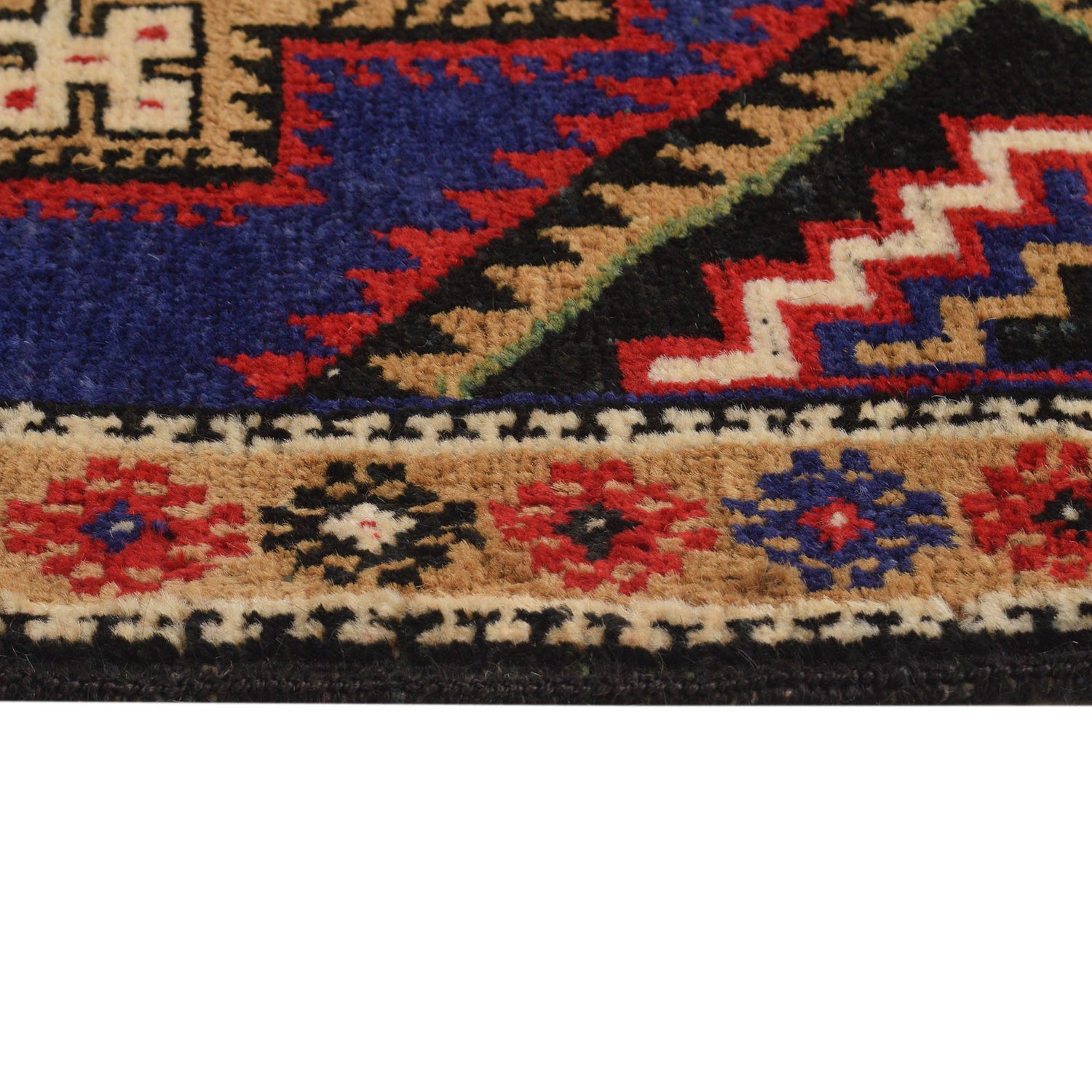 Baluchi Rug Handmade Blue Geometric 3x5 ft