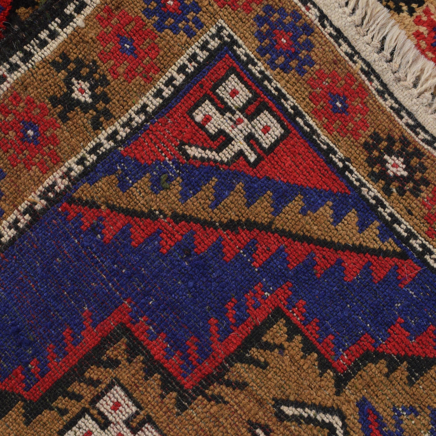 Baluchi Rug Handmade Blue Geometric 3x5 ft
