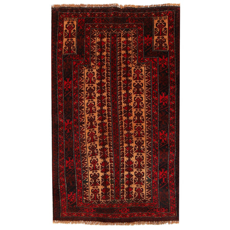 Baluchi Rug Handmade Multi Prayer Design 2x4 ft
