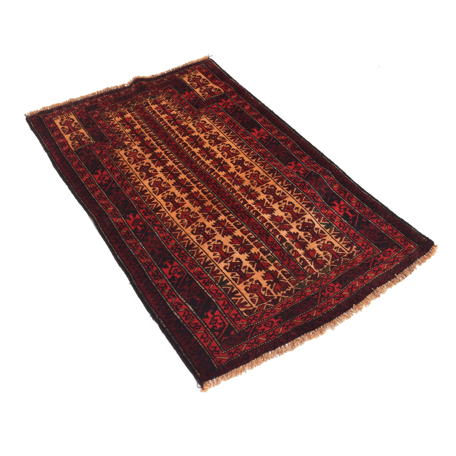 Baluchi Rug Handmade Multi Prayer Design 2x4 ft