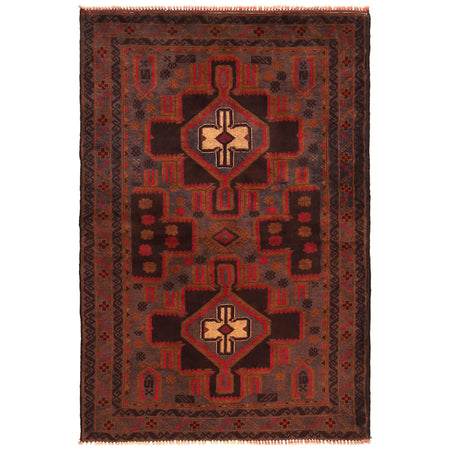 Baluchi Rug Handmade Multi Geometric 3x5 ft