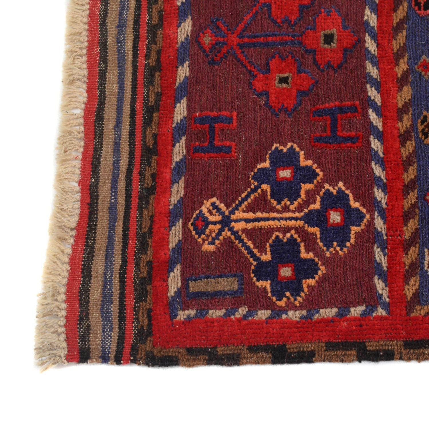 Baluchi Rug Handmade Multi Geometric 3x5 ft