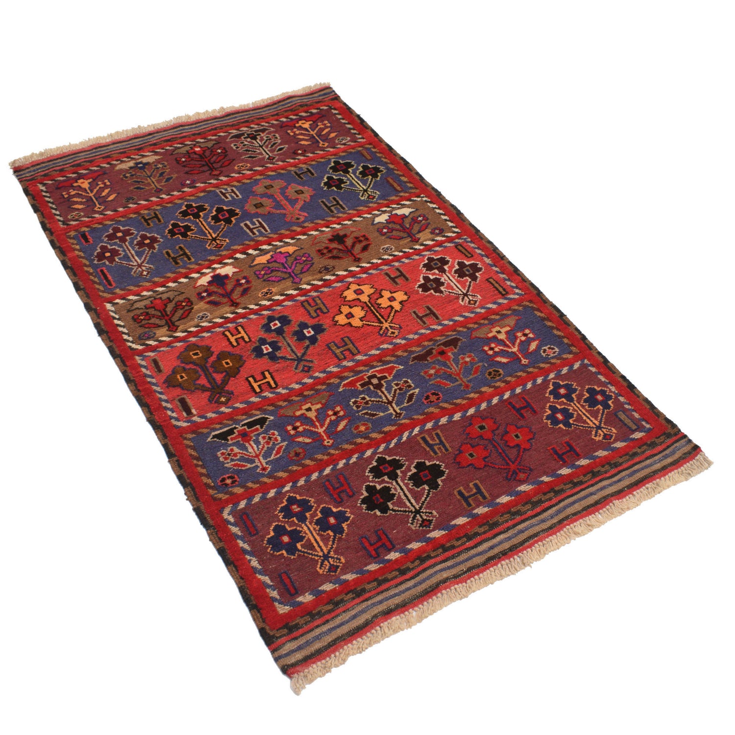 Baluchi Rug Handmade Multi Geometric 3x5 ft