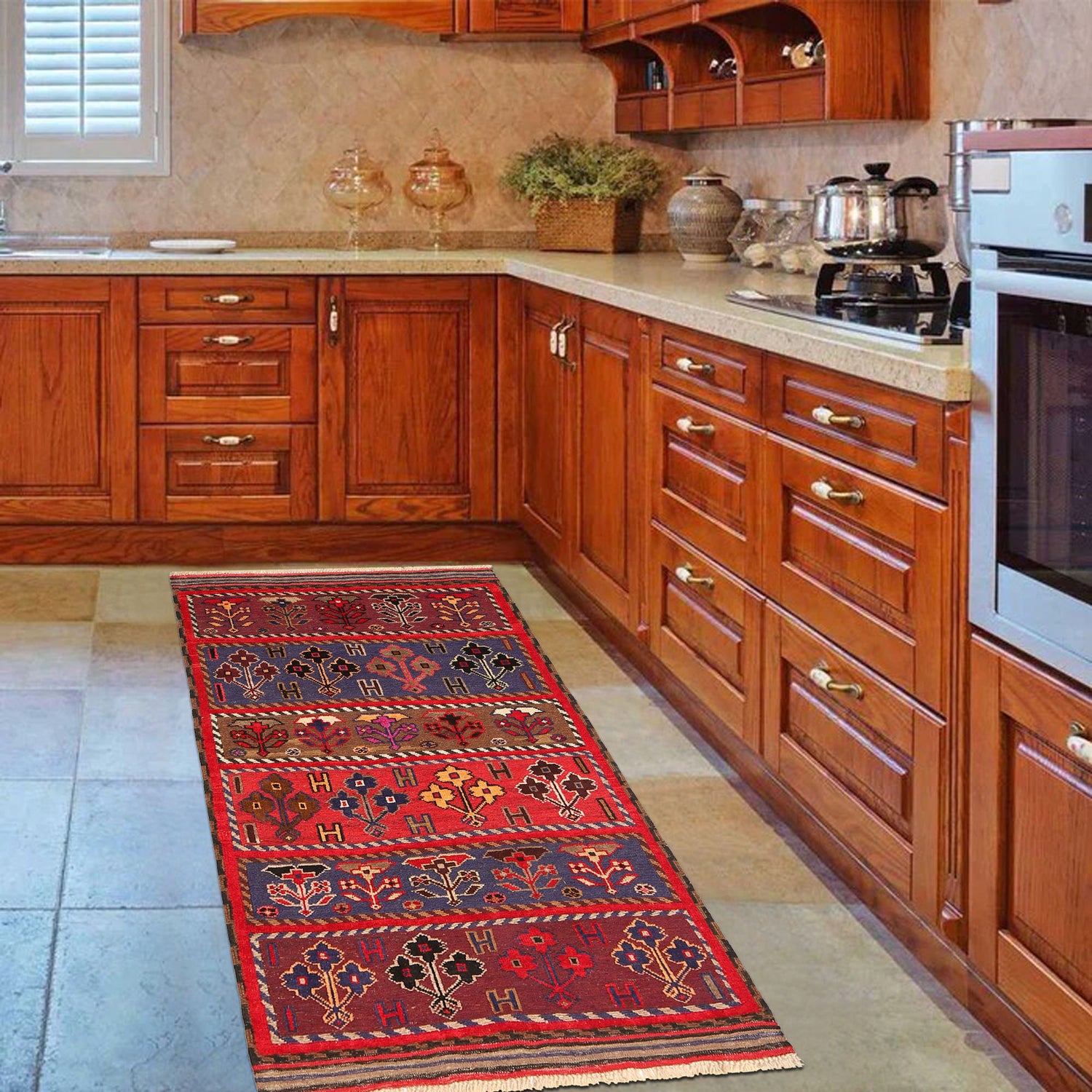 Baluchi Rug Handmade Multi Geometric 3x5 ft