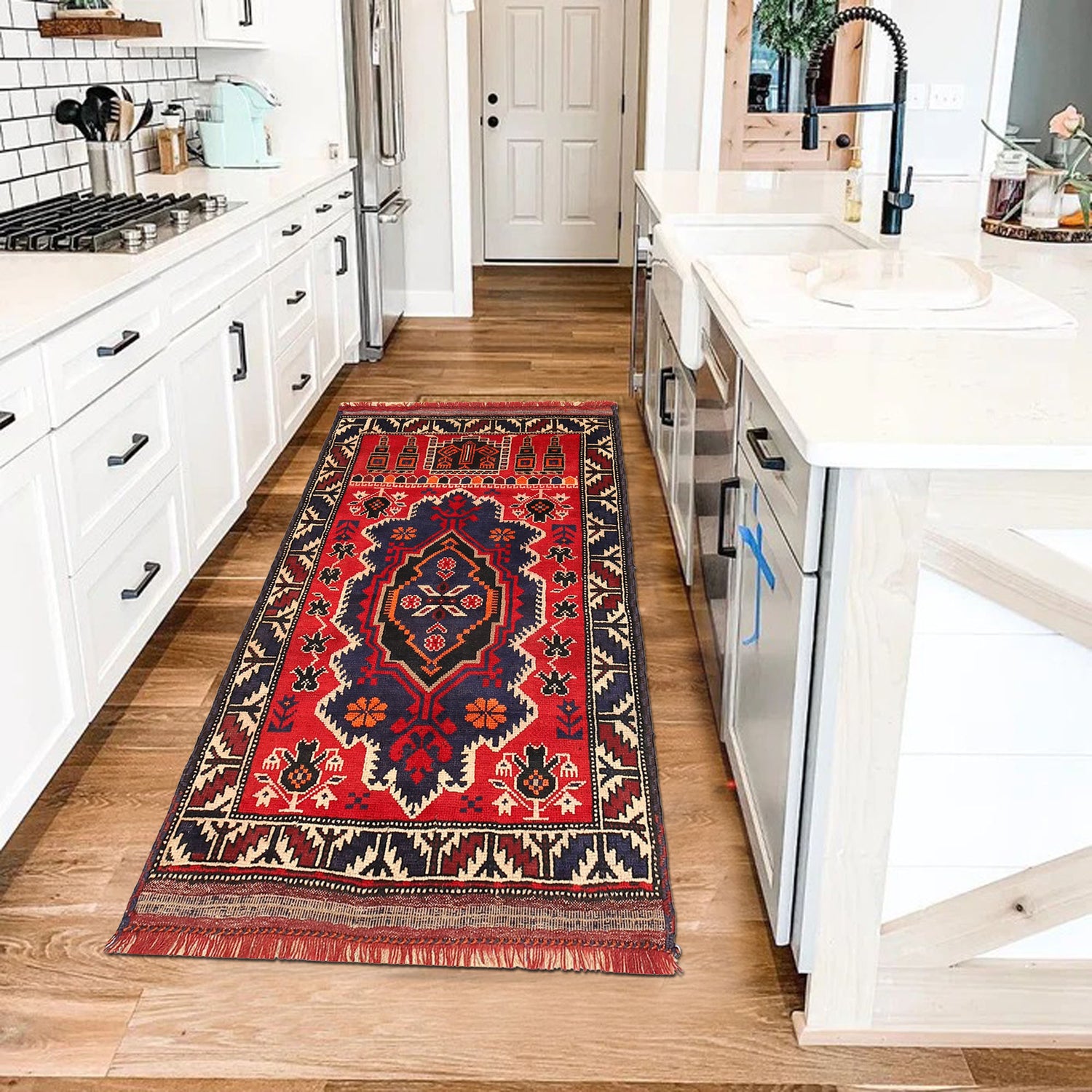 Baluchi Rug Handmade Red Prayer Design 3x5 ft