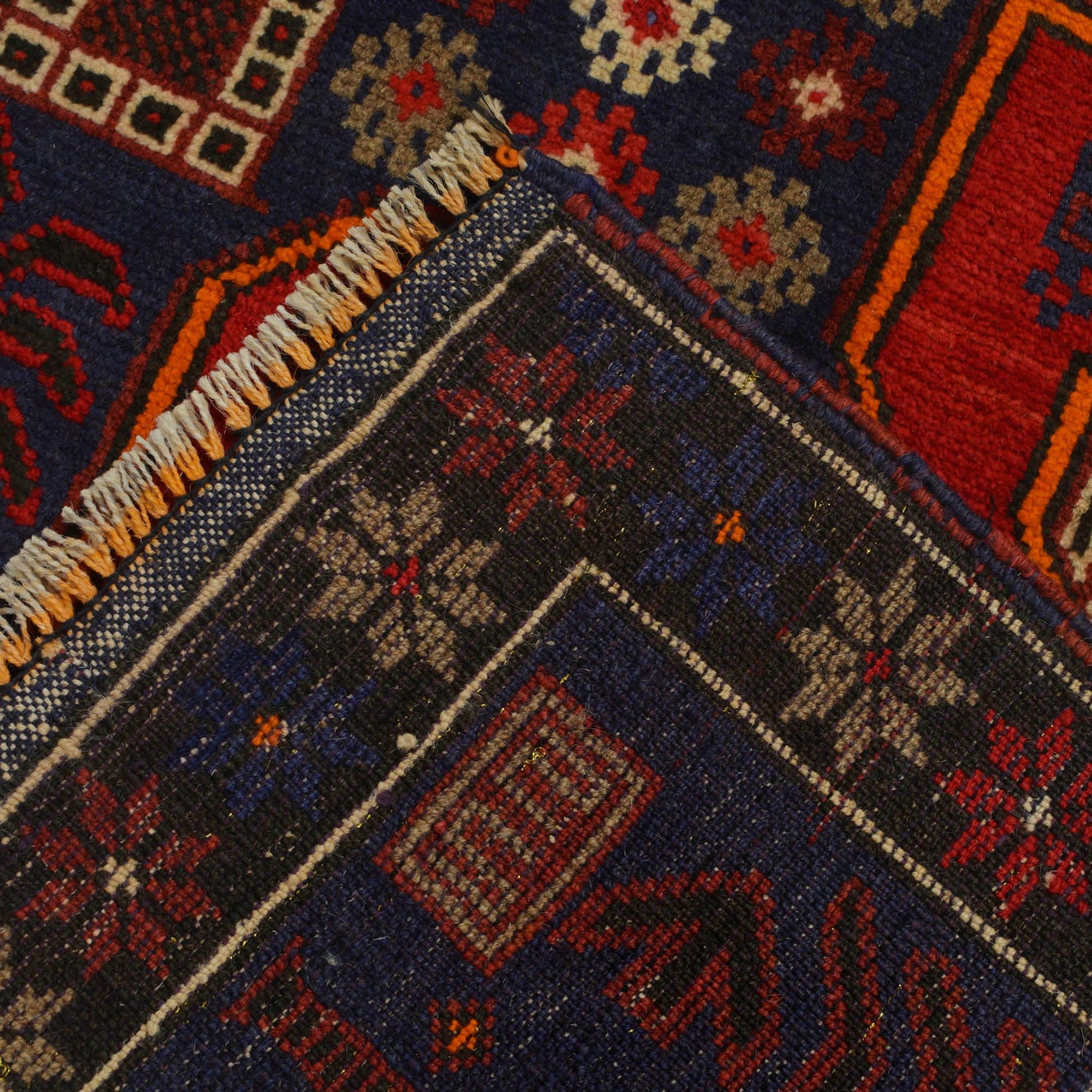 Baluchi Rug Handmade Blue Geometric 3x5 ft