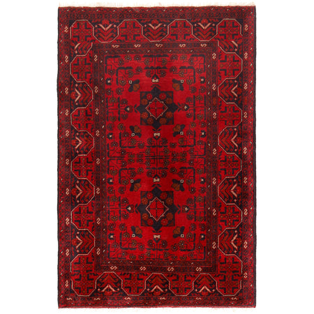 Khal Mohammadi Rug Handmade Red 3x5 ft