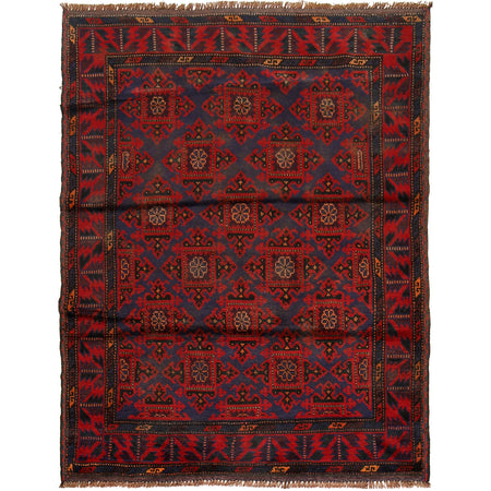 Baluchi Rug Handmade Multi Geometric 4x6 ft