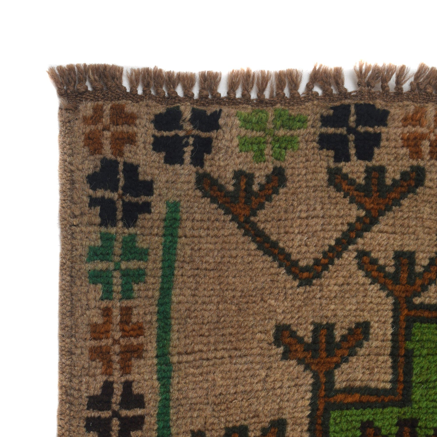 Baluchi Runner Rug Handmade Tan 10' Runner
