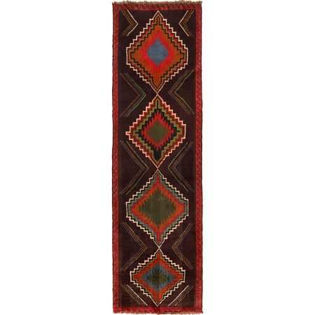 Baluchi Runner Rug Handmade Chocolate 10' Runner