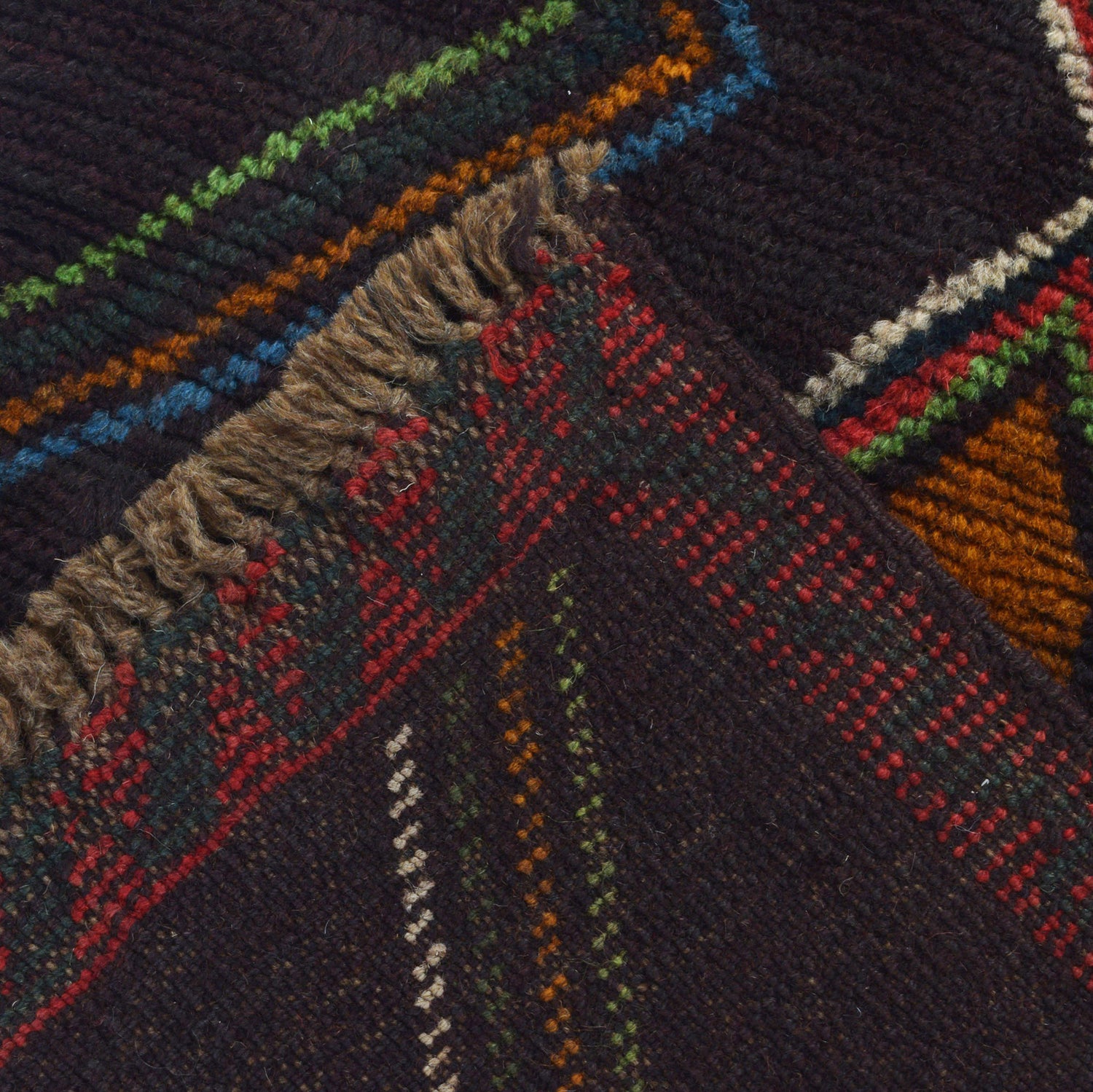 Baluchi Runner Rug Handmade Chocolate 10' Runner
