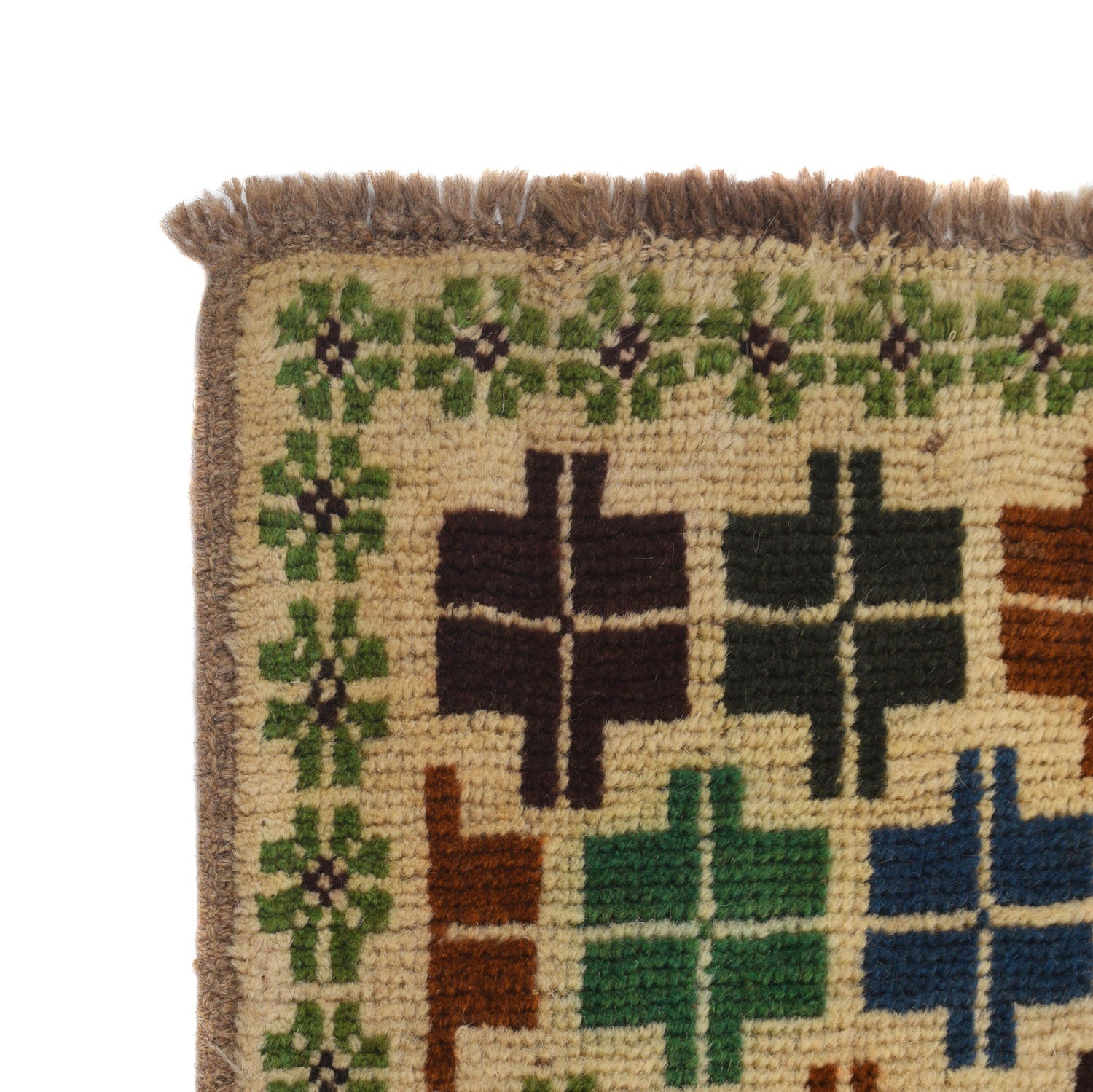 Baluchi Runner Rug Handmade Beige 10' Runner